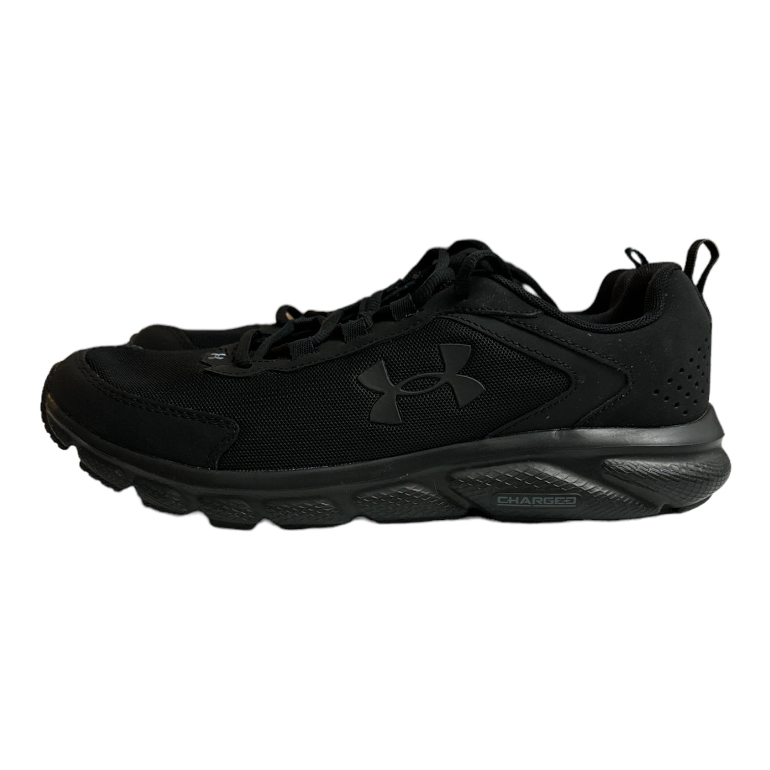 Under Armour Men's Lightweight Charged Assert 9 Running Shoes (Black/White, 10.5)