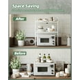 thumbnail image 5 of Expandable Microwave Stand,3 Tier Metal Kitchen Countertop Organizer Shelves with 8 Hooks,Bakers Rack,Microwave Shelf,Microwave Oven Rack,55lbs Weight Capacity, 5 of 14