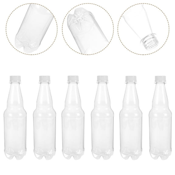 HEMOTON Portable Wine Bottle for Home Use Made of PET Transparent and with Sealing Design 6pcs