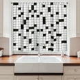 thumbnail image 2 of Ambesonne Word Search Game Kitchen Curtains, Crossword Boxes, 55"x39", Black and White, 2 of 3