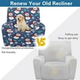thumbnail image 5 of Renewold Snowman Xmas Tree Candy Blue Recliner Slipcover Non-Slip Christmas Recliner Seat Cover 4 Pieces Soft Recliner Chair Cover Stretch Reclining Sofa Slipcover for Living Room Home Decor, 5 of 8