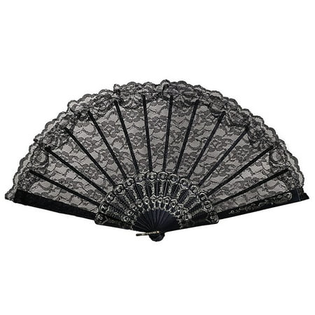 

Best Chinese Style Dance Wedding Party Lace Silk Folding Hand Held Flower Fan