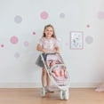 thumbnail image 2 of Olivia's Little World 2-in-1 Convertible Baby Doll Stroller with Retractable Canopy, All-Terrain Wheels, and Adjustable Handle, Cream and Pink with Gray Polka Dots, 2 of 5