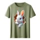 thumbnail image 3 of Tops de Cuello Alto para las Mujeres Amante Impreso Camiseta Cuello Redondo Manga Corta, Poliéster Spandex, 3 of 7