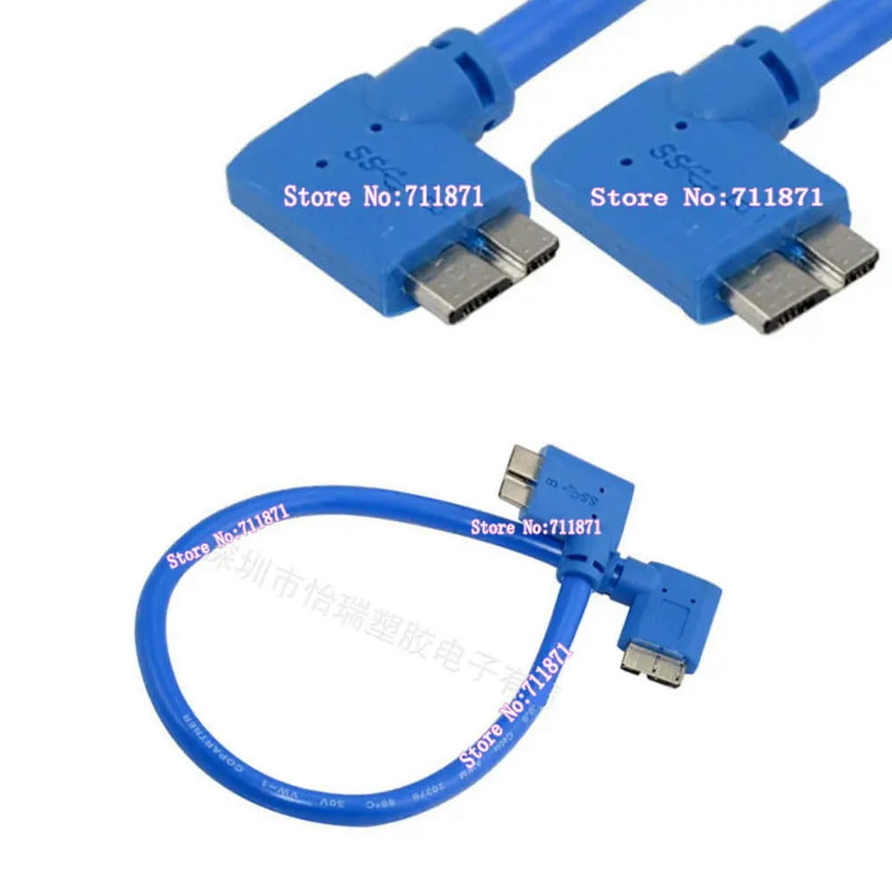 FOR 90 Degree Right Angle Double Bend Male to Male Micro Usb V3.0 Data charging Cable line Male Usb3.0 Micro B charging Data Line