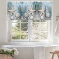 thumbnail image 4 of Ocean Coral Valances for Windows, 42 x 12in, Shell Starfish Plant Leaf Coastal Rustic Rod Pocket Kitchen Valance Curtain Light Filtering Window Treatments for Living Room Bedroom, 1 Panel, 4 of 7