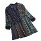 thumbnail image 1 of Gibobby Camisas De Vestir Blusa de manga corta con estampado estilo blusa con cuello en V popular Blusa de mujer vintage con botones largos（Azul marino， XXXXXL), 1 of 4