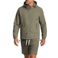 thumbnail image 2 of Bpyeka Men's Casual Two-Piece Matching Set, Hooded Zip-Up Long Sleeve Tops & Drawstring Waist Shorts, Quick Dry Breathable Outfit for Sports, XS-3XL, 2 of 5