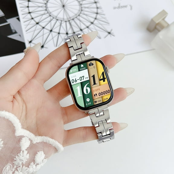 Band Compatible with Apple Watch Band 49mm 45mm 44mm 42mm Premium Stainless Steel Metal Replacement Strap Compatible with Apple Watch Ultra 2 Ultra Series 9 8 7 6 5 4 3 2 1 SE,Silver