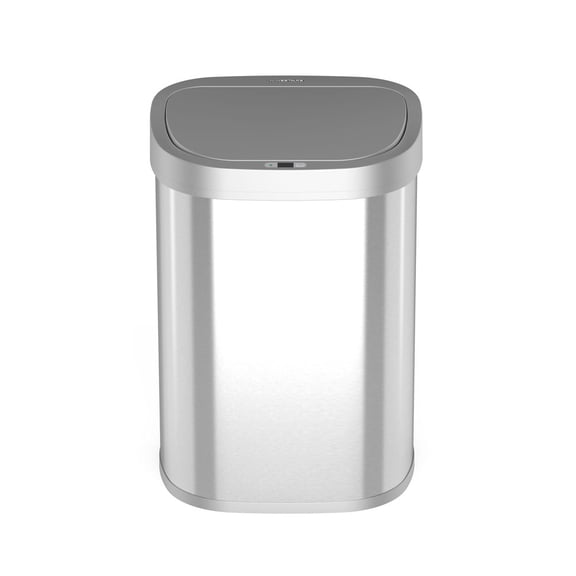 Nine Stars Automatic Kitchen Trash Can, 21 Gallon Stainless Steel, Motion Sensor Hands-Free Soft-Close Lid Garbage Bin, Silver