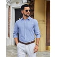 thumbnail image 3 of COOFANDY Mens Black Button Down Shirt Long Sleeve Casual Shirt Regular Fit Dress Shirt, 3 of 6