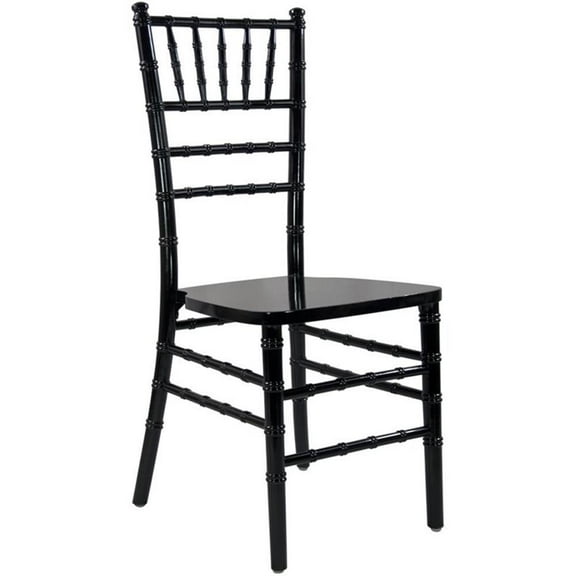Maklaine Wood Modern Traditional Chiavari Chair In Black Finish