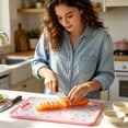 thumbnail image 2 of OKKVV Tempered Glass Cutting Board Non-Slip Floral Printed Kitchen Chopping Board Hanging Design Shatter Resistant Cooking Surface for Home Kitchen Meal Prep Use 12.6in Length pink, 2 of 8