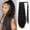 Black, variant on Wavy Curly Clip In Ponytail Hair Extensions Synthetic Natural Wig 24 Inch for Effortless Style and Volume