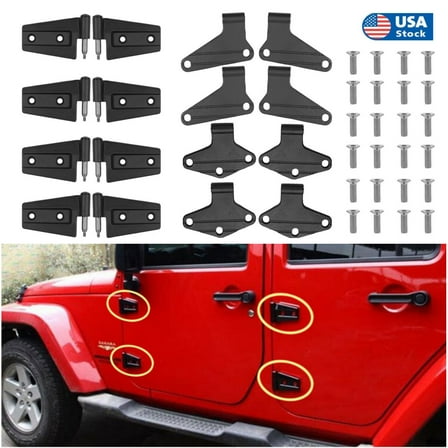For 2007-2018 Jeep Wrangler JK Body Door Hinge Replacement Set Powder Coat 16PCS