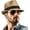 Brown, variant on Straw Fedora Hat for Women Men Packable Short Brim Roll Up Trilby Hat Panama Summer Beach Sun Hat UPF 50+