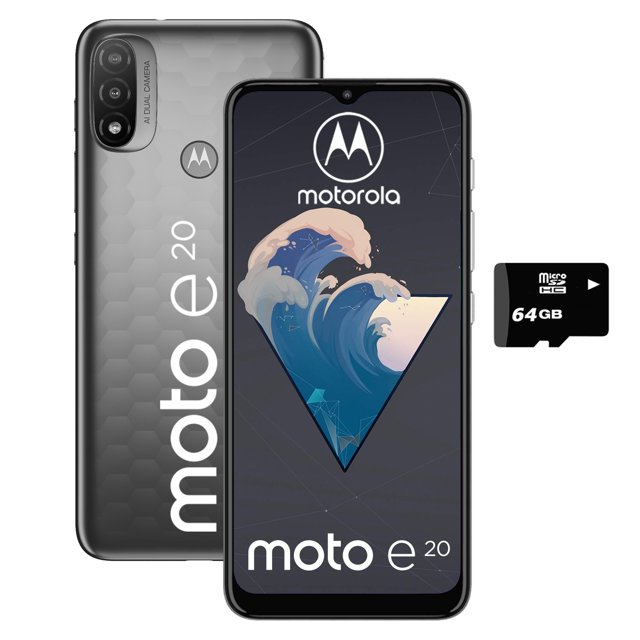 Smartphone Motorola Moto E20 32GB 2GB Dual Sim más Micro SD 64GB - Gris