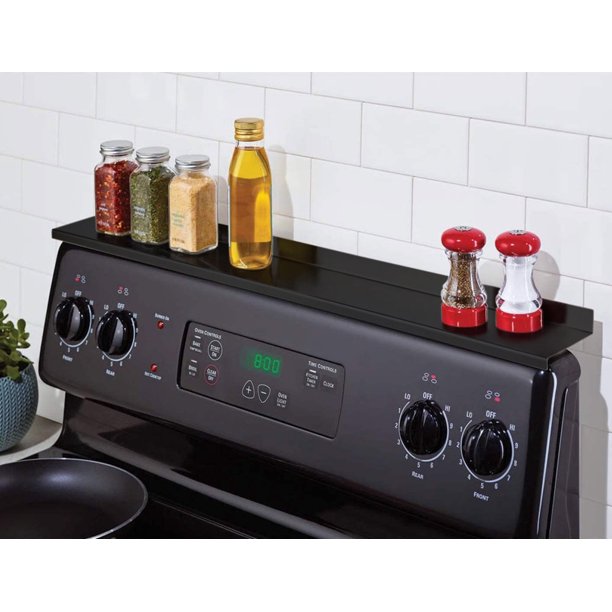 StoveShelf Black 30" Shelf for Kitchen Stove, Spice Rack