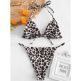 thumbnail image 4 of ZAFUL for Women Leopard Snakeskin Halter String Bikini Set Multi-A M, 4 of 6