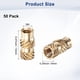 thumbnail image 3 of Uxcell 50-Pack Insertos Roscados - Tuercas de Inserción de Latón M4 x 12 mm 6 mm OD, 3 of 6
