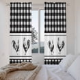 thumbnail image 3 of Farmhouse Black Plaid Kitchen Curtain for Berdoom Living Room Cafe 72 Inch Length, Vintage Country Cock Checkered Tiers Curtains Light Filtering Drapes Rod Pocket Window Treatment 2 Panels 52"Wx72"L, 3 of 8