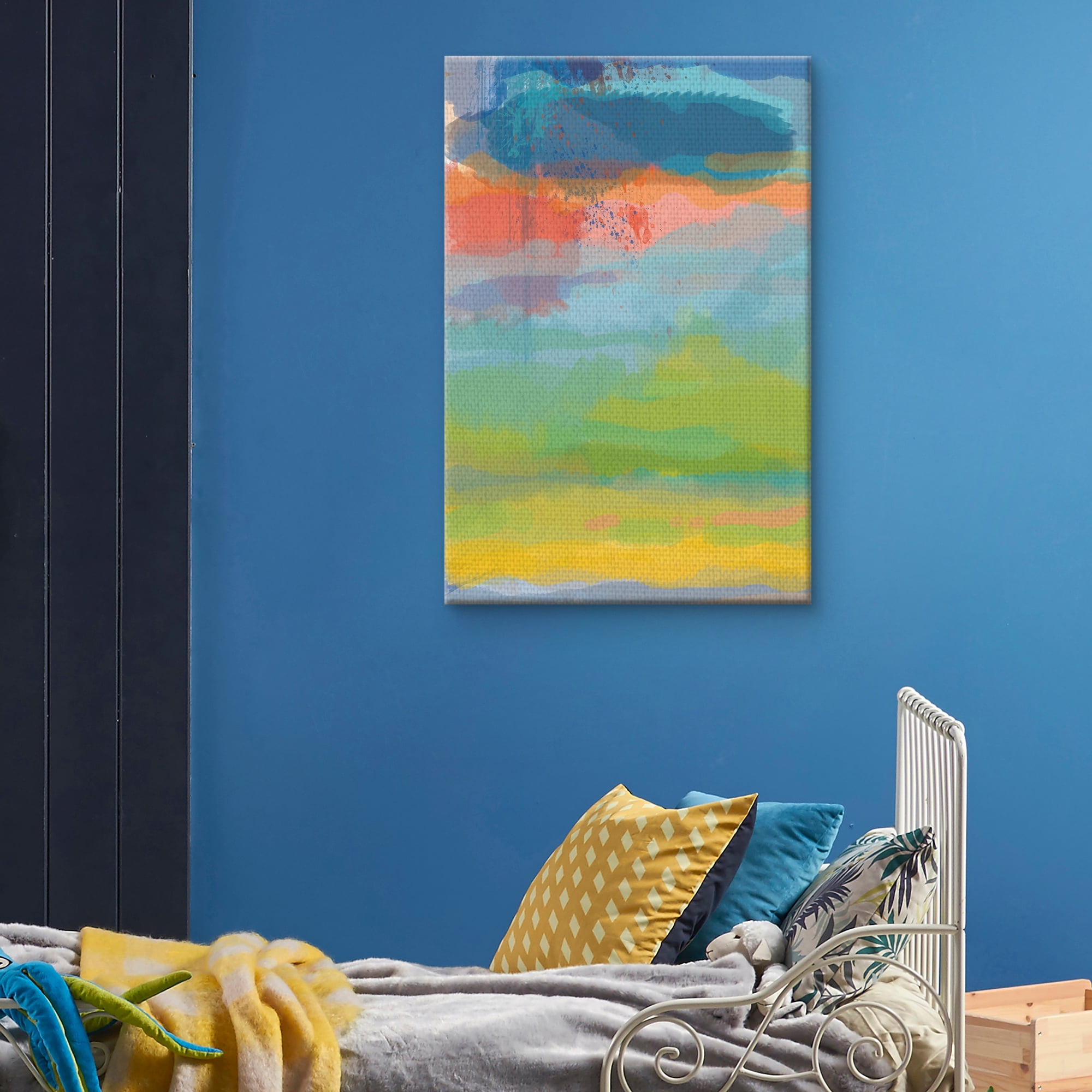 Masterpiece Art Gallery Point In Time Light Circular Abstract By Mary Calkins Canvas Art Print 24" x 24"