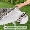 thumbnail image 5 of Black Geometric Diamond Pattern Round Fitted Tablecloth with Elastic Edge,Dining Table Cover Waterproof,Outdoor Round Tablecloth for Camping,Dining,Indoor and Outdoor, 5 of 7