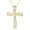 Gold Ribbon Shine, variant on FANCIME 925 Sterling Silver Cubic Zirconia CZ Infinity Twist Open Loop Cross Pendant Necklace for Women, White Gold Plated with 18" Chain