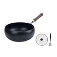 thumbnail image 2 of Wok pan chino wok con mango cómodo, sin recubrimiento, deja de salteado antiadherente de cocina general para cocina para cocina para el hogar cubierta de madera, 2 of 8