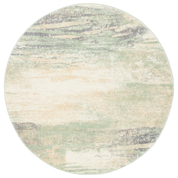 SAFAVIEH Adirondack Rudyard Abstract Ombre Area Rug, Ivory/Sage, 11' x 11' Round