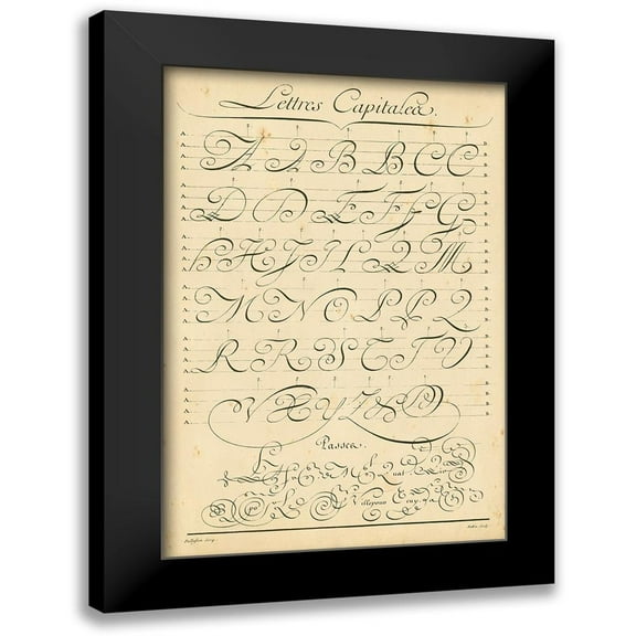 Diderot, Denis 11x14 Black Modern Framed Museum Art Print Titled - Alphabet Sampler IV