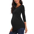 thumbnail image 3 of Ecavus Women's Maternity Tops 3/4 Tunic Top Black S, 3 of 5
