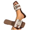 thumbnail image 5 of Ytobaz Slide Sandals for women Woven Buckle Flat Sandals Open Toe Slides Office Vacation Travel Walking Daily Casual Comfortable Footwear, 5 of 9