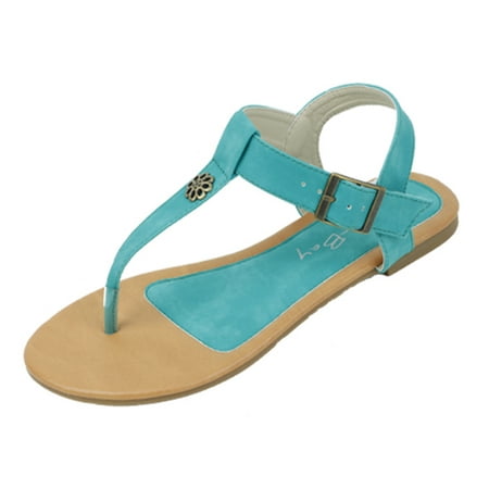 

Starbay Women s Flower Pin T-Strap Flats Sandals
