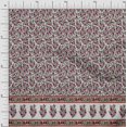 thumbnail image 1 of Soimoi Modal Satin Fabric Stripe,Leaves & Floral Panel Decor Fabric Printed Yard 42 Inch Wide, 1 of 2