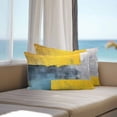 thumbnail image 2 of Yellow Blue Color Block Outdoor Pillow Covers Pack of 2 Modern Style Oil Painting Waterproof Throw Pillow Covers Decorative Cushion Cases for Patio Garden Tent Balcony Couch 20x12 inch, 2 of 8