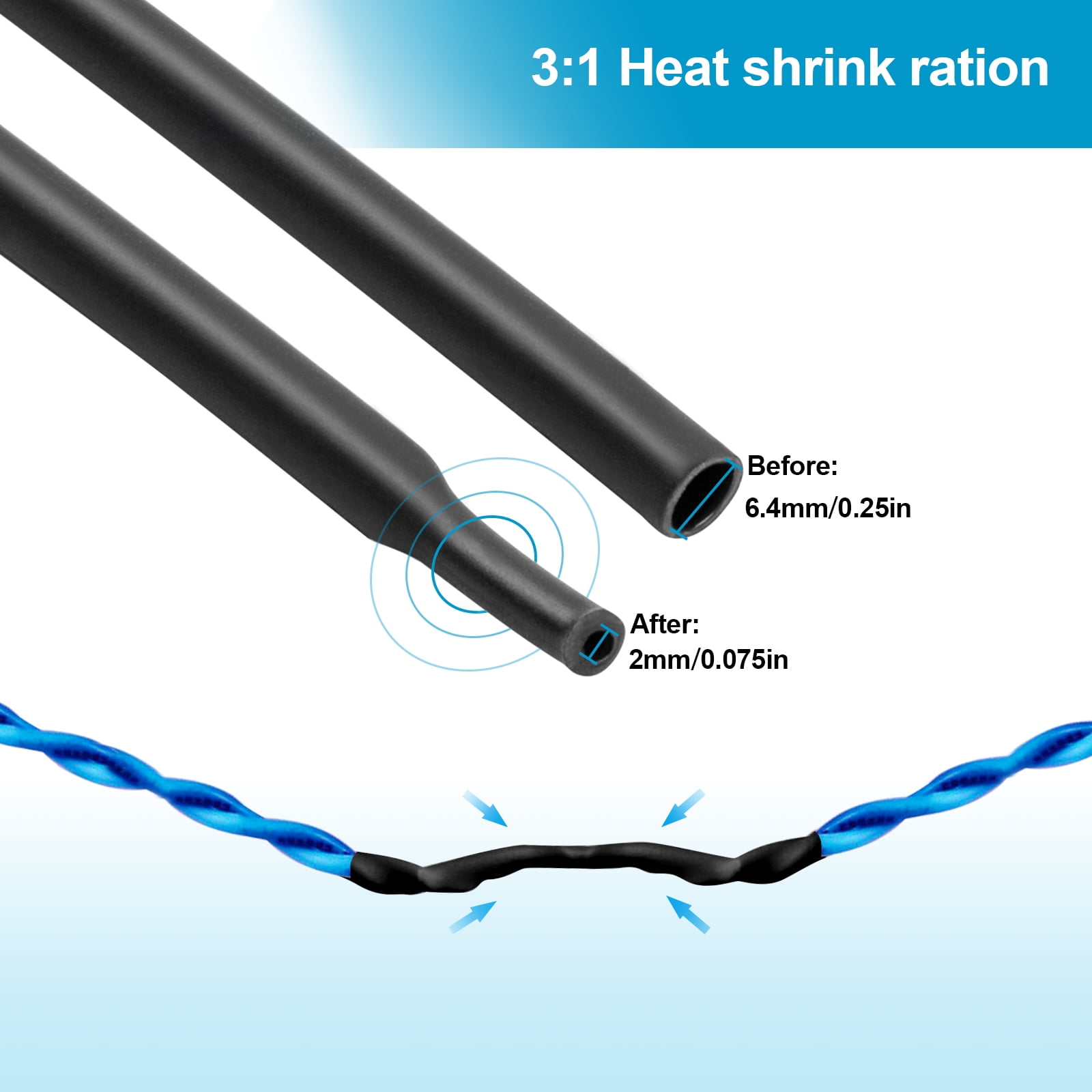 IMAGE Heat Shrink Tubing, 98Ft 31 Heat Shrink Tubing Roll, Adhesive