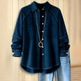 thumbnail image 4 of Denim Jackets for Women Tassel Brushed Long Sleeve Button Up Casual Open Front Jean Coat with Pockets, 4 of 9
