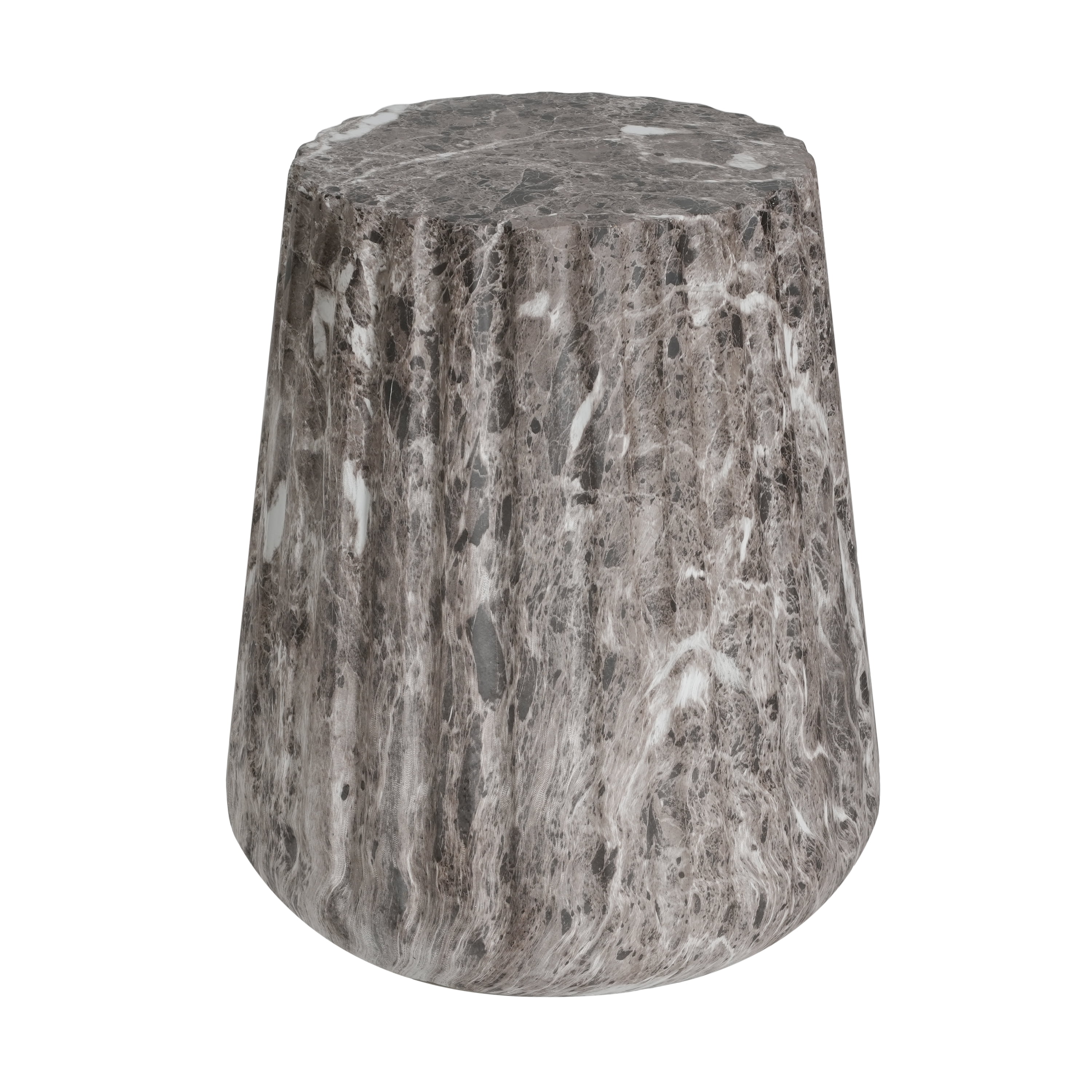 Carved Side Table, Outdoor Brown End Table for Patio Garden, Brown