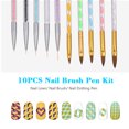 thumbnail image 4 of Juego de pinceles para decoración de uñas de 10 piezas Lápiz delineador de uñas de doble punta Labymos  Natural, 4 of 7