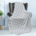 thumbnail image 4 of Geometric Soft Flannel Fleece Blanket, Seigaiha Pattern Overlapping Half Circles Wave Pattern Traditional Japanese, Cozy Plush for Indoor and Outdoor Use, 60" x 80", Cadet Blue White, by Ambesonne, 4 of 5