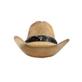 thumbnail image 4 of Top Headwear Outback Tea Stained Raffia Straw Hat with Longhorn Western Cowboy, 4 of 4