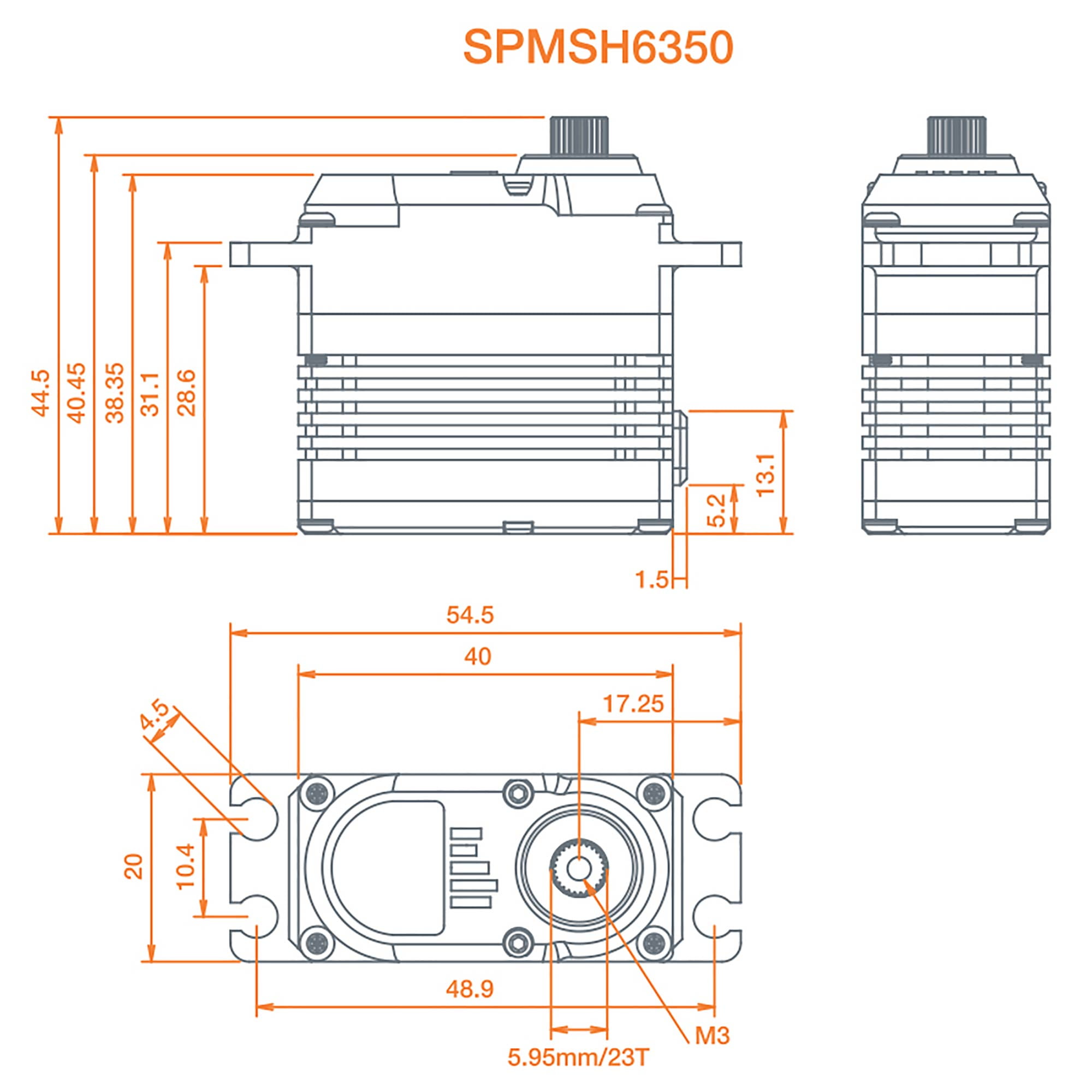 Spektrum H6350 Standard Digital HV Brushless Ultra Torque High Speed Heli Cyclic Servo SPMSH6350 