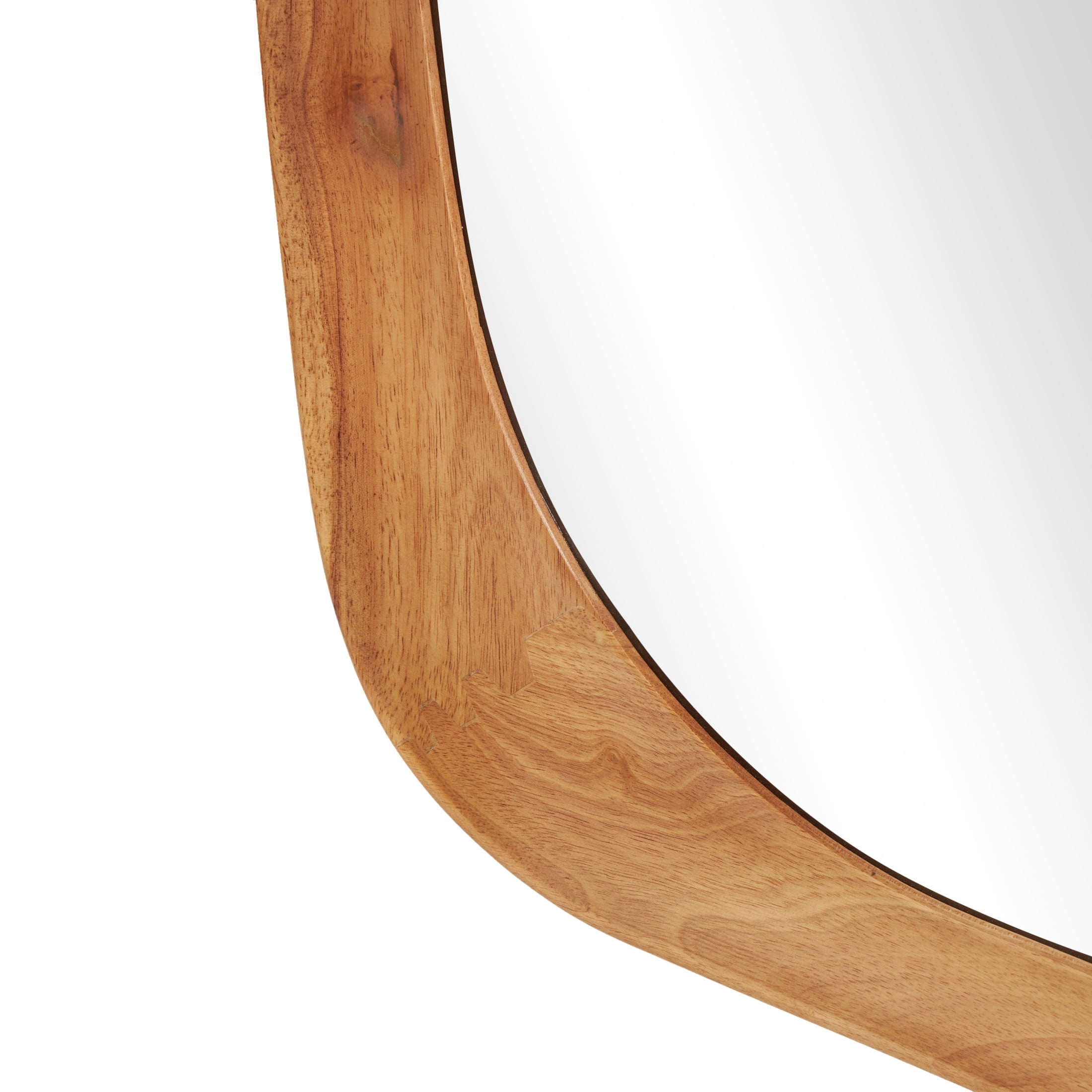 DecMode 28" x 47" Brown Oval Wall Mirror