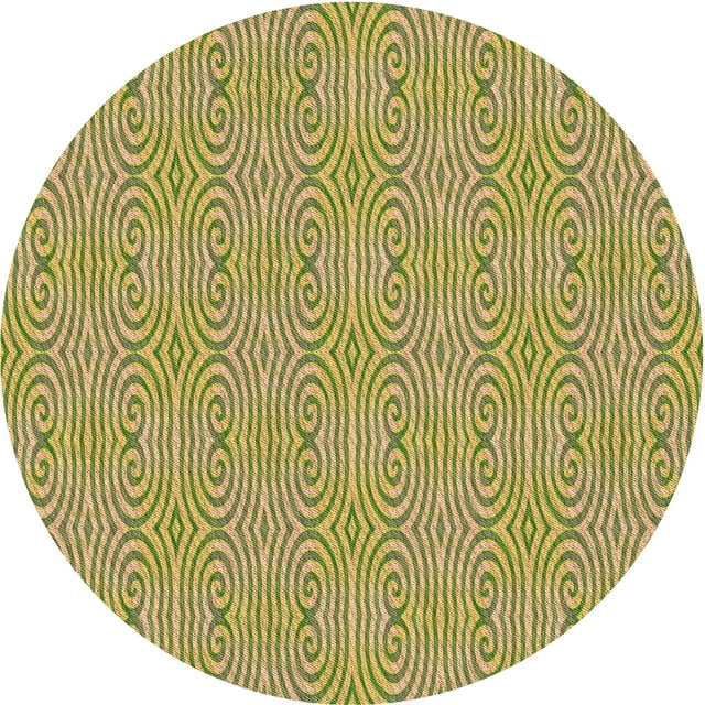 Ahgly Tapis d'Intérieur Lavable en Machine Carré Transitionnel Brun Doré Jaune, 3 Pieds Carré
