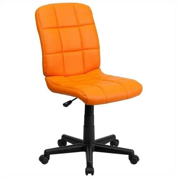 Kingfisher Lane Faux Leather Mid-Back Office Chair in Orange