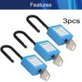 thumbnail image 4 of Wekity 3PCS Lockout Tagout Locks Safety Padlock Loto Locks Keyed Alike PA Lock Out Tag Out Steel Shackle Small Luggage Padlocks Blue-0621, 4 of 5