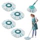 thumbnail image 1 of Set Of 4 Replacement Heads For Leifheit Clean Twist Disc Mop Micro Set, 2-fibre System For Round Floor Mop, Compatible With Leifheit Clean Twist M Mop, 1 of 5