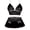 Black, variant on Womens Lingerie Set Floral Lace Bra Mini Skirt Mesh Bow Babydoll High Waist Outfits 2 Piece Black S for Valentine's Day Birthday Gifts