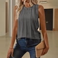 thumbnail image 2 of LWavelet Women's Square Neck Pleated Sleeveless Blouse – Flowy Casual Summer Top Black 2XL, 2 of 6